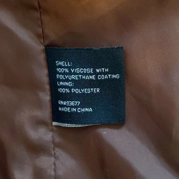 ana Faux Brown Leather Jacket Size Medium Moto Zipper - Picture 11 of 12